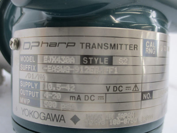 YOKOGAWA EJX430A-EASWG-912EB2FF1/D1/N4 10.5-42VDC 500PSI NSNP