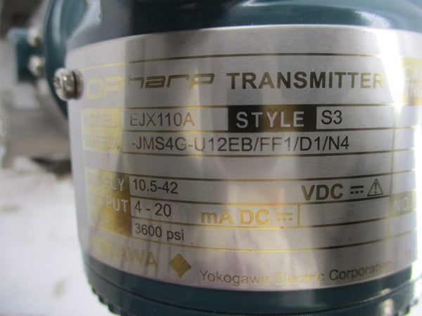 YOKOGAWA EJX110A-JMS4G-U12EB/FF1/D1/N4 10.5-42VDC 3600PSI NSMP