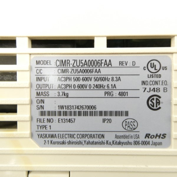 YASKAWA CIMR-ZU5A0006FAA 500-600V 8.3A UNMP