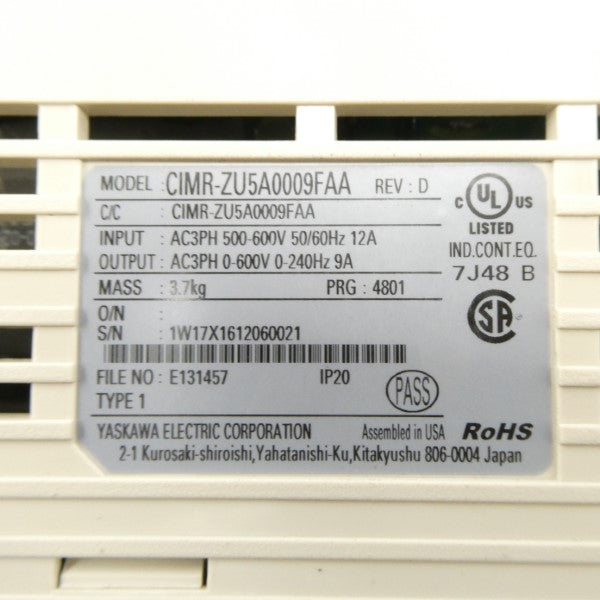 YASKAWA CIMR-ZU5A0009FAA 500-600V 12A UNMP