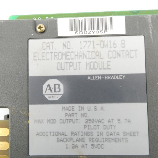 ALLEN BRADLEY 1771-OW16 SER. B 250VAC 5.7A (NO TERMINAL) NSNP