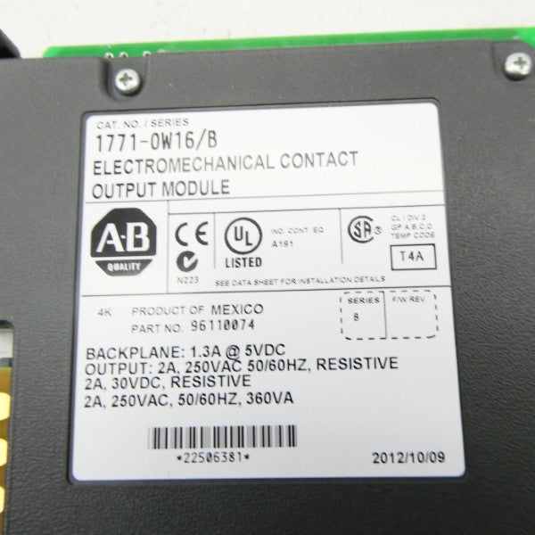 ALLEN BRADLEY 1771-OW16 SER. B 250VAC 2A (NO TERMINAL) NSMP