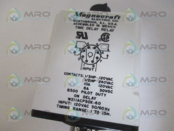 MAGNECRAFT W211ACPS0X-60 TIME DELAY RELAY 120VAC NSMP
