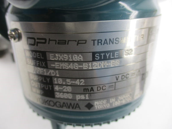 YOKOGAWA EJX910A-EMS4G-B12DM-BB 10.5-24VDC 3600PSI NSNP