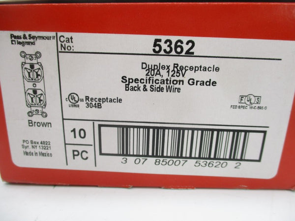 PASS&SEYMOUR 5362 125V 20A (PKG OF 10) NSMP