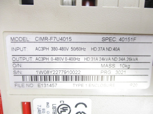 YASKAWA CIMR-F7U40151F 380-480V 37A NSNP
