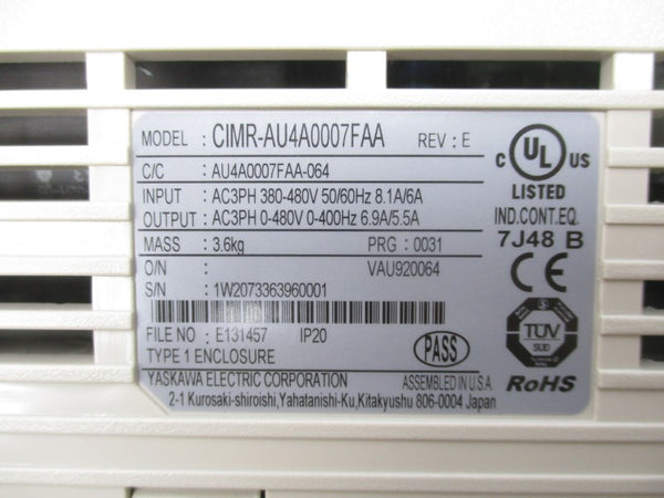 YASKAWA CIMR-AU4A0007FAA 380-480V 8.1/6A NSMP