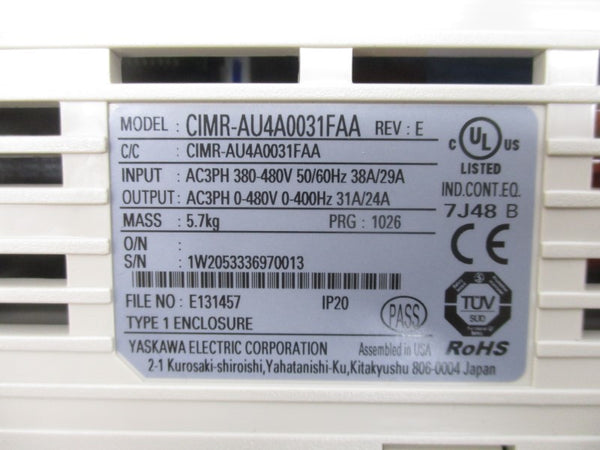 YASKAWA CIMR-AU4A0031FAA 380-480V 38/29A NSMP