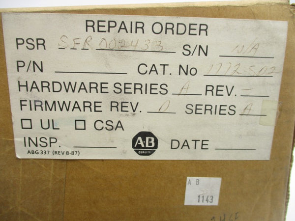 ALLEN BRADLEY 1772-SD2 SER. A F/W D REMAN