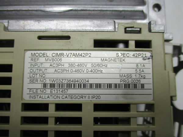 YASKAWA CIMR-V7AM42P2 380-460V 8.1A UNMP