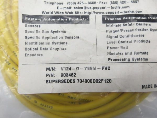 PEPPERL+FUCHS V124-G-YE5M-PVC 903462 NSMP