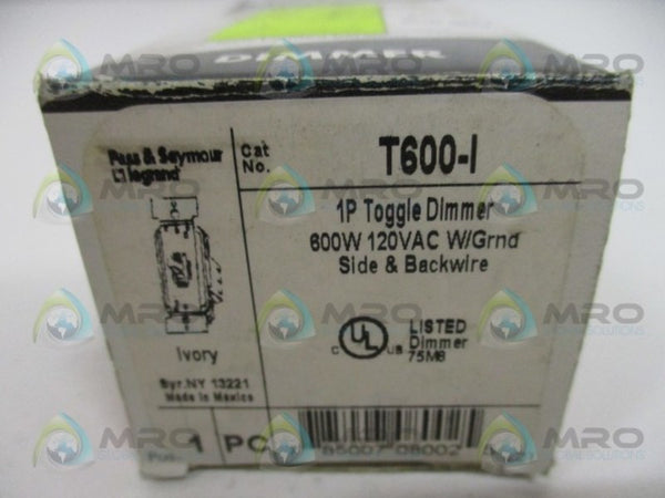 PASS & SEYMOUR TRADEMASTER T600-I TOGGLE DIMMER NSMP