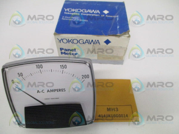 YOKOGAWA 250-440-LSRL PANEL METER 0-200 A-C AMPS NSMP