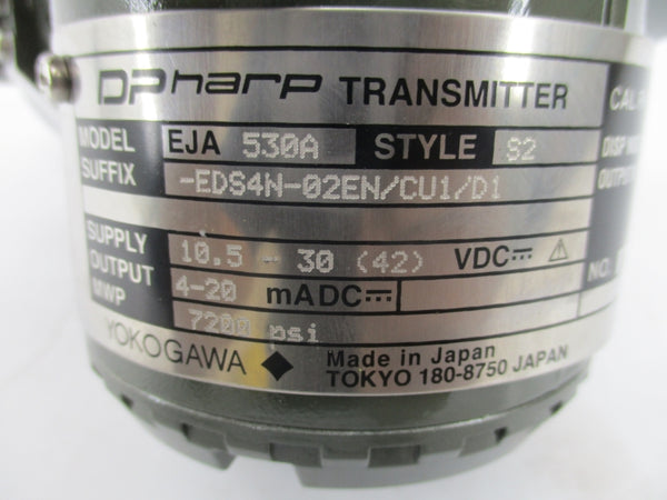 YOKOGAWA EJA530A-EDS4N-02EN/CU1/D1 10.5-30VDC 7200PSI NSNP