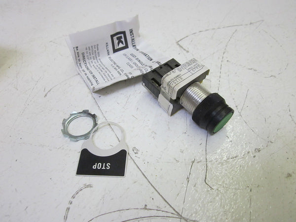 KILLARK HUBBELL G021-GZ1B GREEN PUSHBUTTON NSMP1