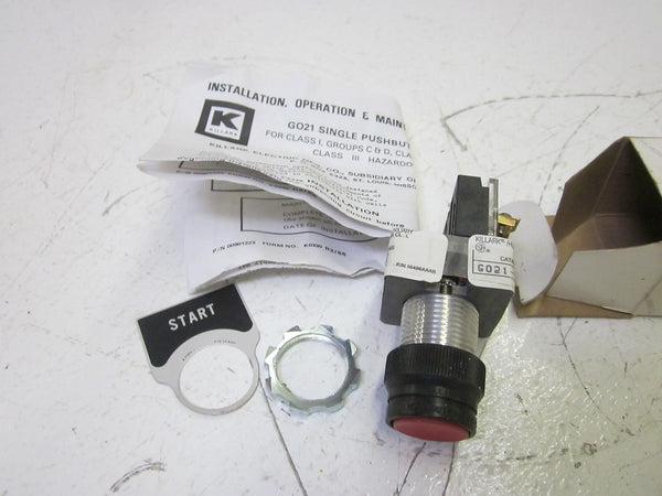 KILLARK/HUBBELL G021-RZ22B RED PUSHBUTTON NSMP
