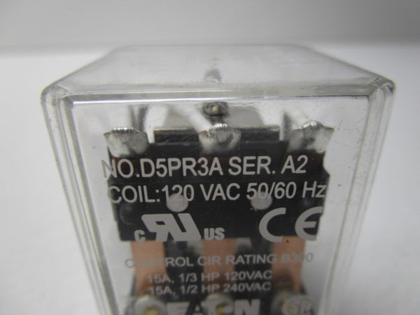 EATON D5PR3A RELAY 120VAC 50/60HZ UNMP