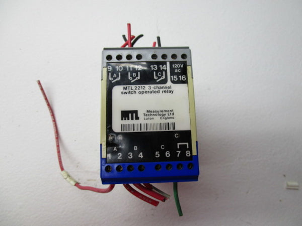 MEASUREMENT MTL2212 3-CHANNEL SWITCH OPERATING RELAY 120VAC UNMP
