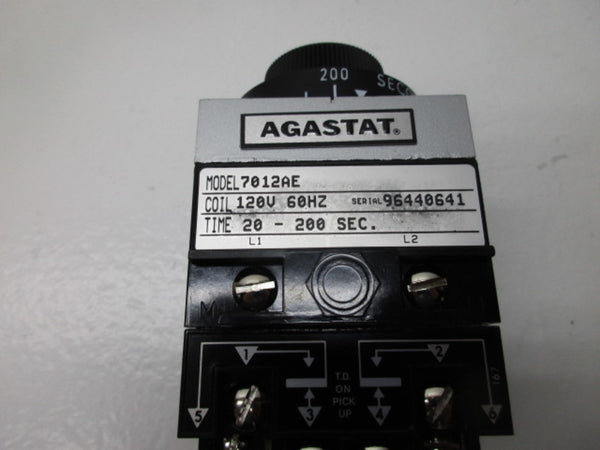 AGASTAT 7012AE TIMING RELAY 120V 20-200 SEC NSMP