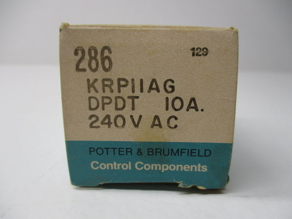 POTTER & BRUMFIELD KRPIIAG RELAY 240VAC 10A NSMP