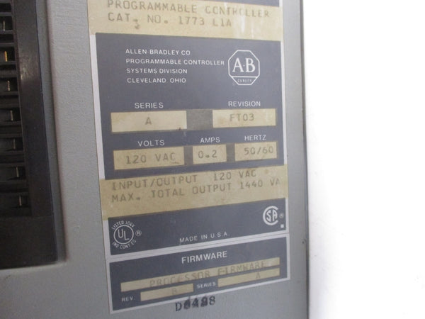 ALLEN BRADLEY 1773-L1A SER. A 120VAC 0.2A UNMP