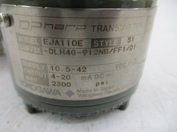 YOKOGAWA EJA110E-DLH4G-912NB/FF1/D1 10.5-42VDC 2300PSI NSMP