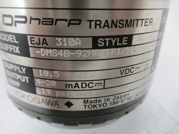 YOKOGAWA EJA310A-DMS4B-92NA/FF1/D1 10.5-42VDC 19PSI NSNP