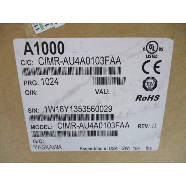 YASKAWA CIMR-AU4A0103FAA 380-480V 105/86A NSMP