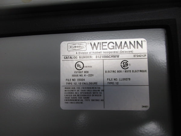 WIEGMANN (HUBBELL) B121005CHWW (AS PICTURED) NSNP