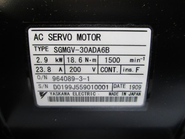 YASKAWA ELECTRIC SGMGV-30ADA6B 200VAC 23.8A NSNP
