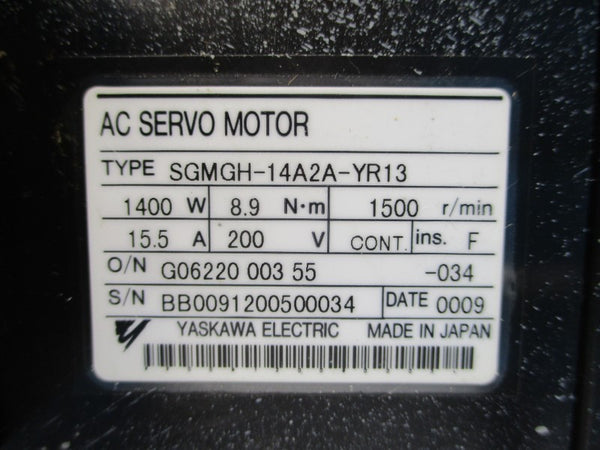 YASKAWA ELECTRIC SGMGH-14A2A-YR13 200VAC 15.5A UNMP