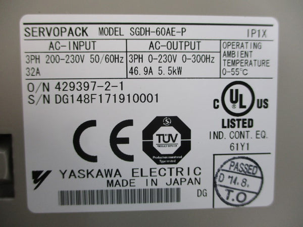YASKAWA ELECTRIC SGDH-60AE-P 200-230VAC 32A NSMP