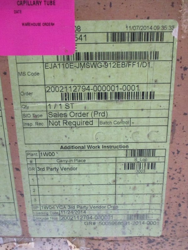 YOKOGAWA EJA110E-JMSWG-912EB/FF1/D1 10.5-42VDC 2300PSI NSMP