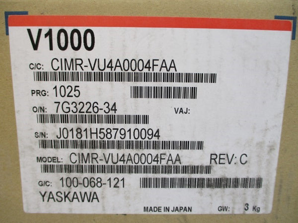 YASKAWA CIMR-VU4A0004FAA 380-480VAC 4.3/3.2A REV. C NSMP