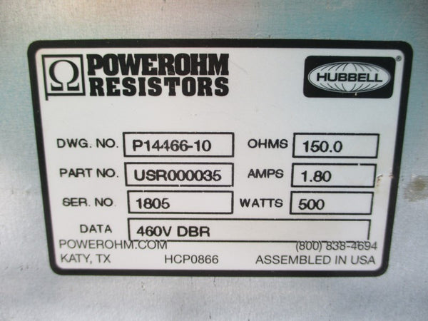 HUBBELL USR000035 P14466-10 460V 1.80A NSNP