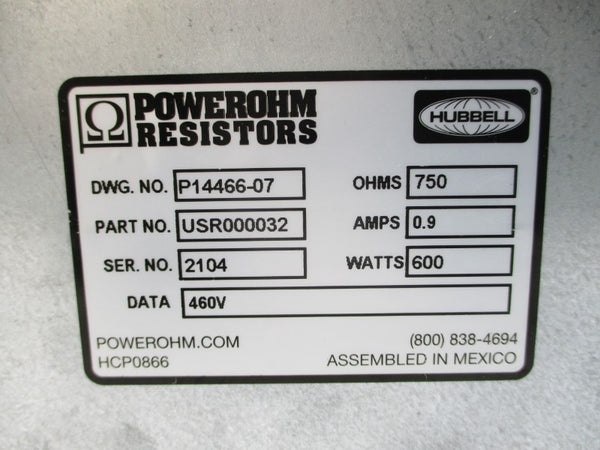 HUBBELL USR000032 P14466-07 460V 0.9A NSNP