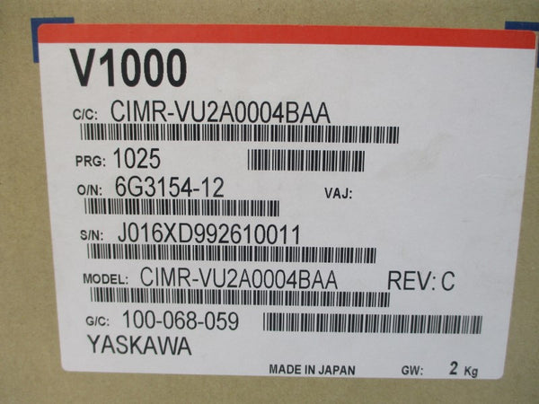 YASKAWA ELECTRIC CIMR-VU2A0004BAA 200-240VAC 3.9/2.9A REV. C NSMP