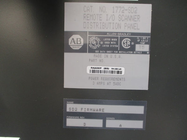 ALLEN BRADLEY 1772-SD2 SER. A F/W D 5VDC 3A UNMP