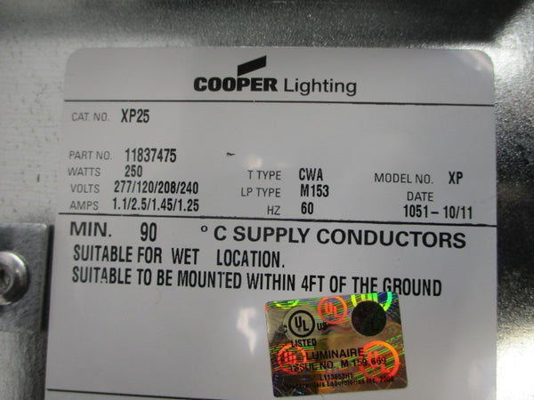 COOPER LIGHTING XP25 11837475 277/120/208/240V 1.1/2.5/1.45/1.25A NSMP