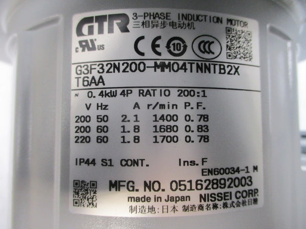 GTR G3F32N200-MM04TNNTB2XT6AA 200/220V 1.8/2.1A NSMP