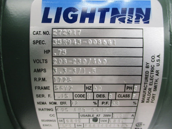 LIGHTNIN 272917PSP 208-230/460V 3.3-3/1.5A NSMP