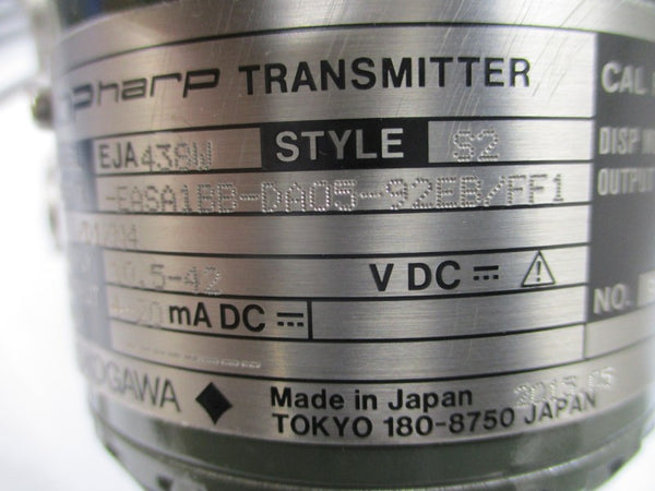 YOKOGAWA EJA438W-EASA1BB-DA05-92EB/FF1/D1/N4 10.5-42VDC NSNP