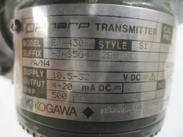 YOKOGAWA EJA430E-JAS5G-U12EB/D1/A/N4 10.5-32VDC 500PSI UNMP