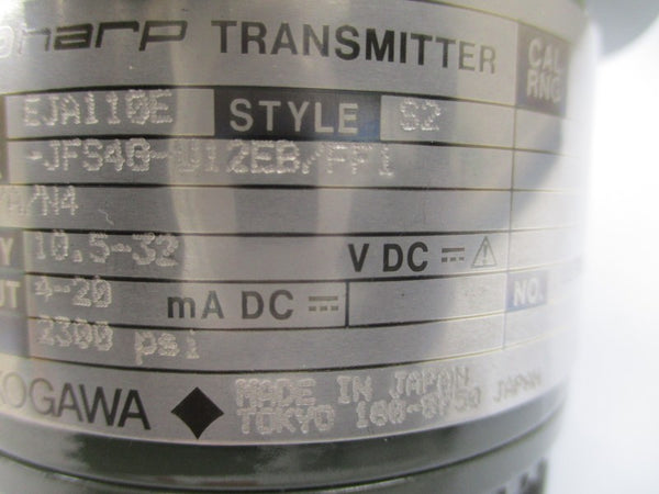 YOKOGAWA EJA110E-JFS4G-U12EB/FF1/D1/A/N4 10.5-32VDC 2300PSI NSMP
