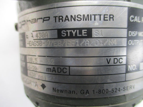 YOKOGAWA EJA430A-EAS5B-97EB/FF1-A-D1-N4 10.5-32VDC 430PSI NSNP