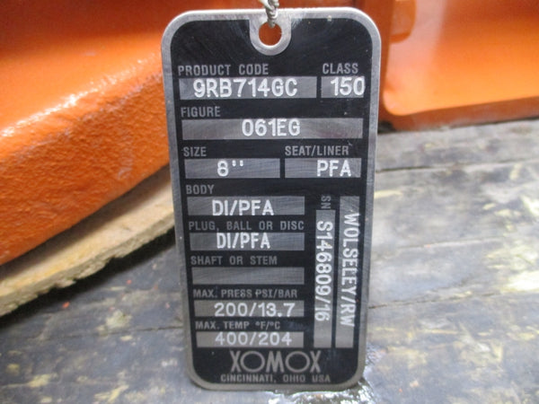 XOMOX PLUG VALVE 9RB714GC 061EG 200PSI 8" NSNP