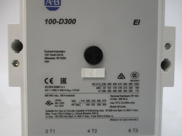 ALLEN BRADLEY 100-D300ED11 SER. B 110-130V (BR/WH) NSMP