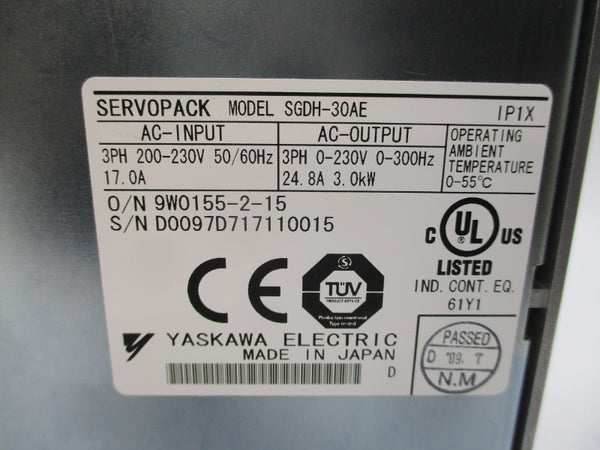 YASKAWA SGDH-30AE 200-230VAC 17.0A NSMP