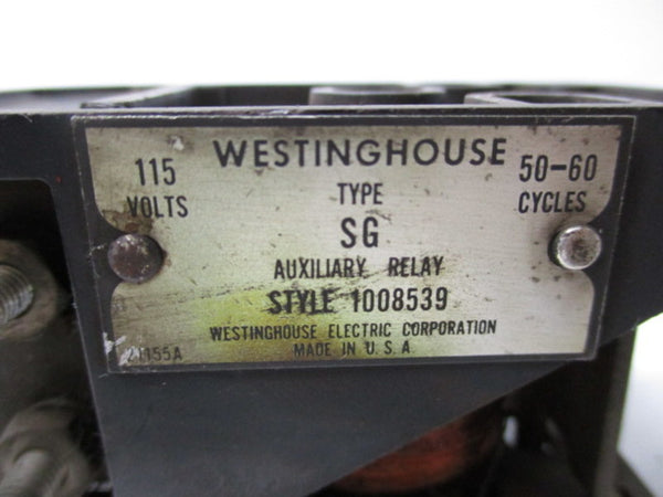 WESTINGHOUSE 1008539 AUXILARY RELAY 115V UNMP