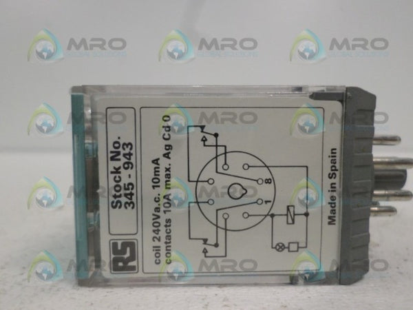 RS COMPONENTS 345-943 RELAY 240V UNMP